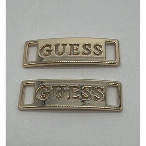 Guess Gold-Tone Shoelace Emblems Set Of 2 For Shoes Or Accessories